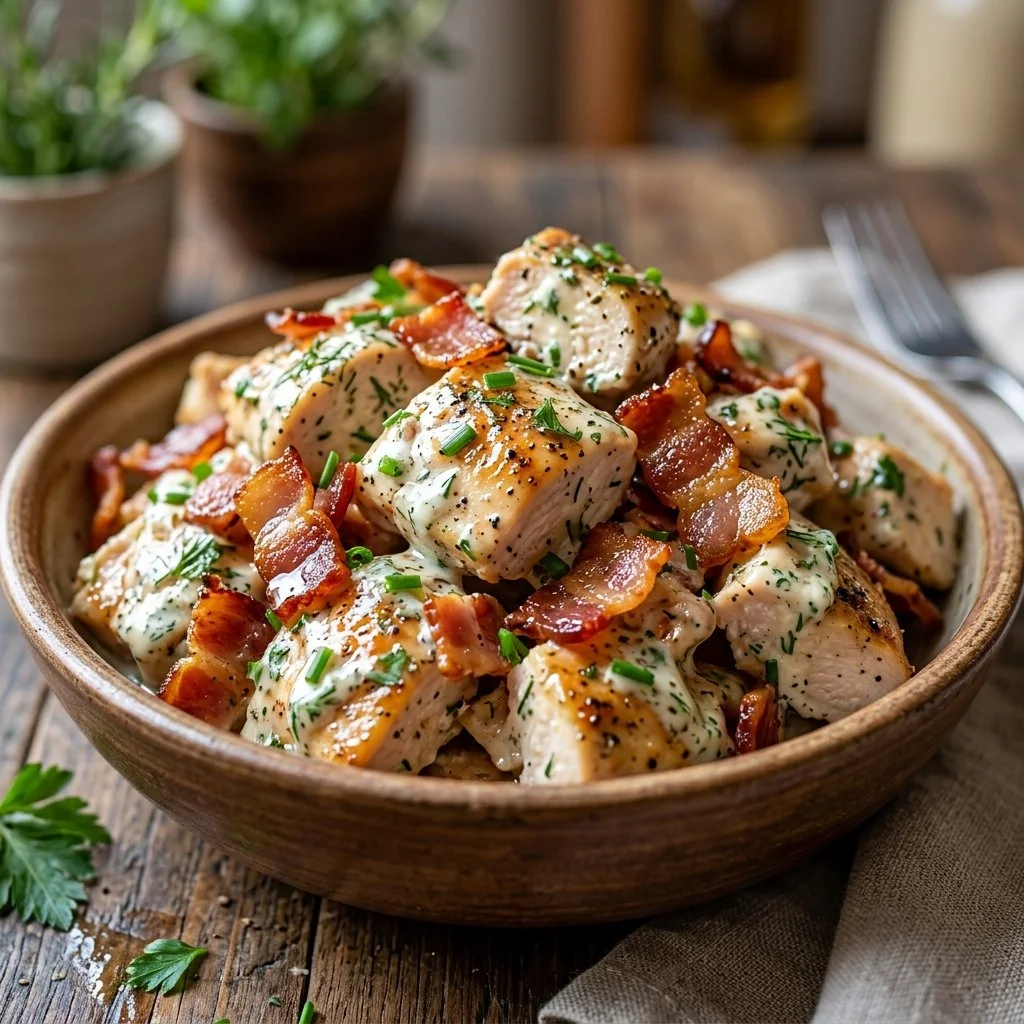 Delicious Chicken Bacon Ranch dish with crispy bacon and tender chicken