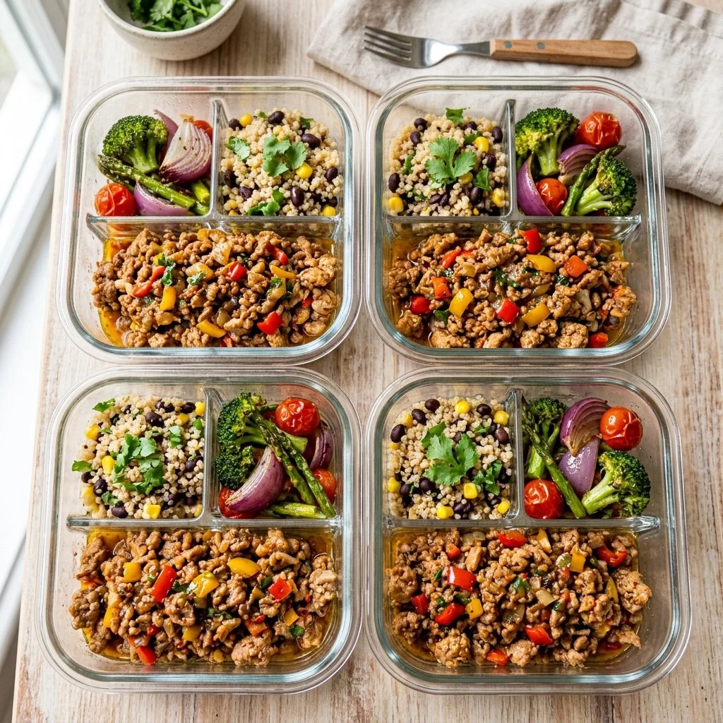 Healthy ground turkey meal prep ideas and recipes for easy cooking