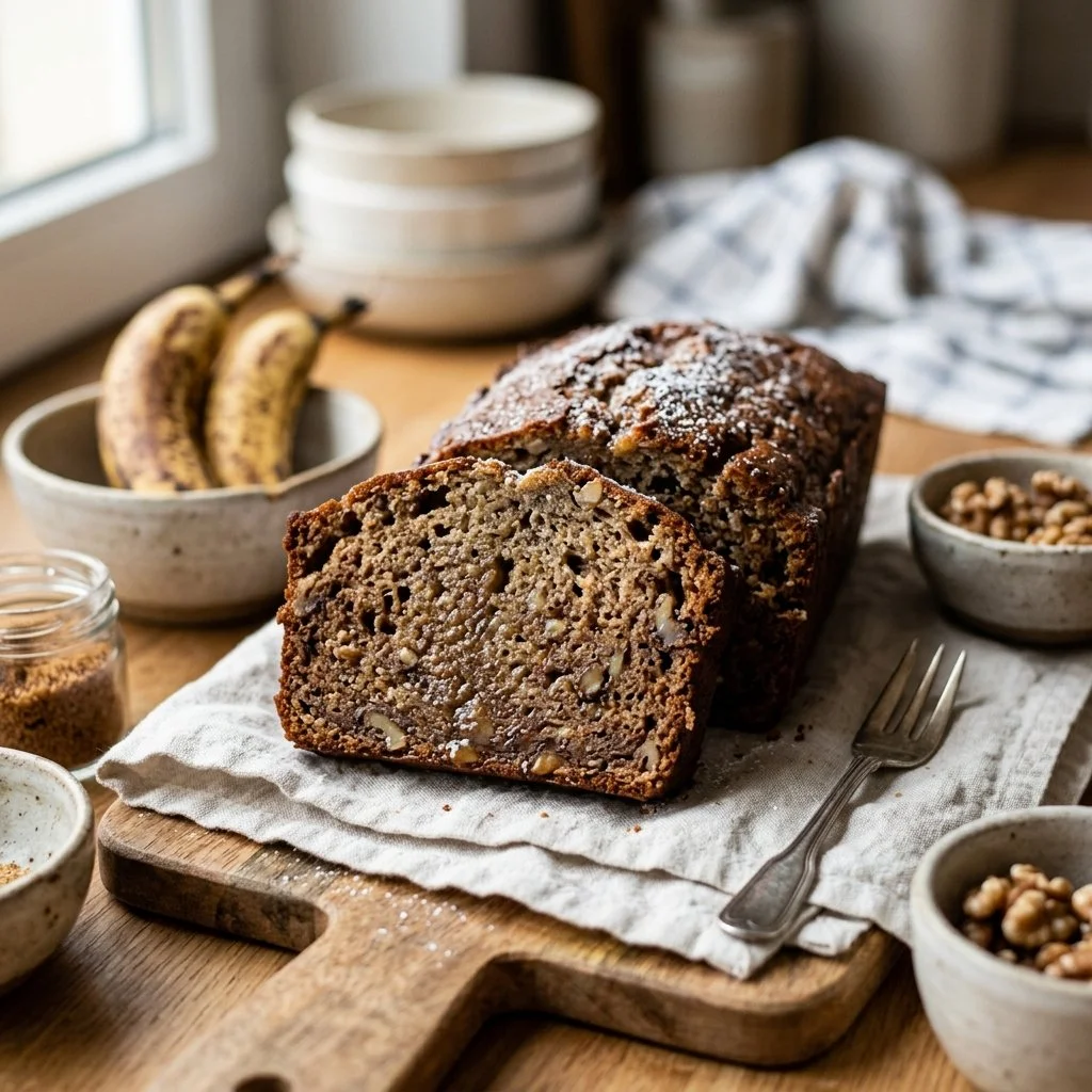 Delicious homemade banana bread fresh out of the oven