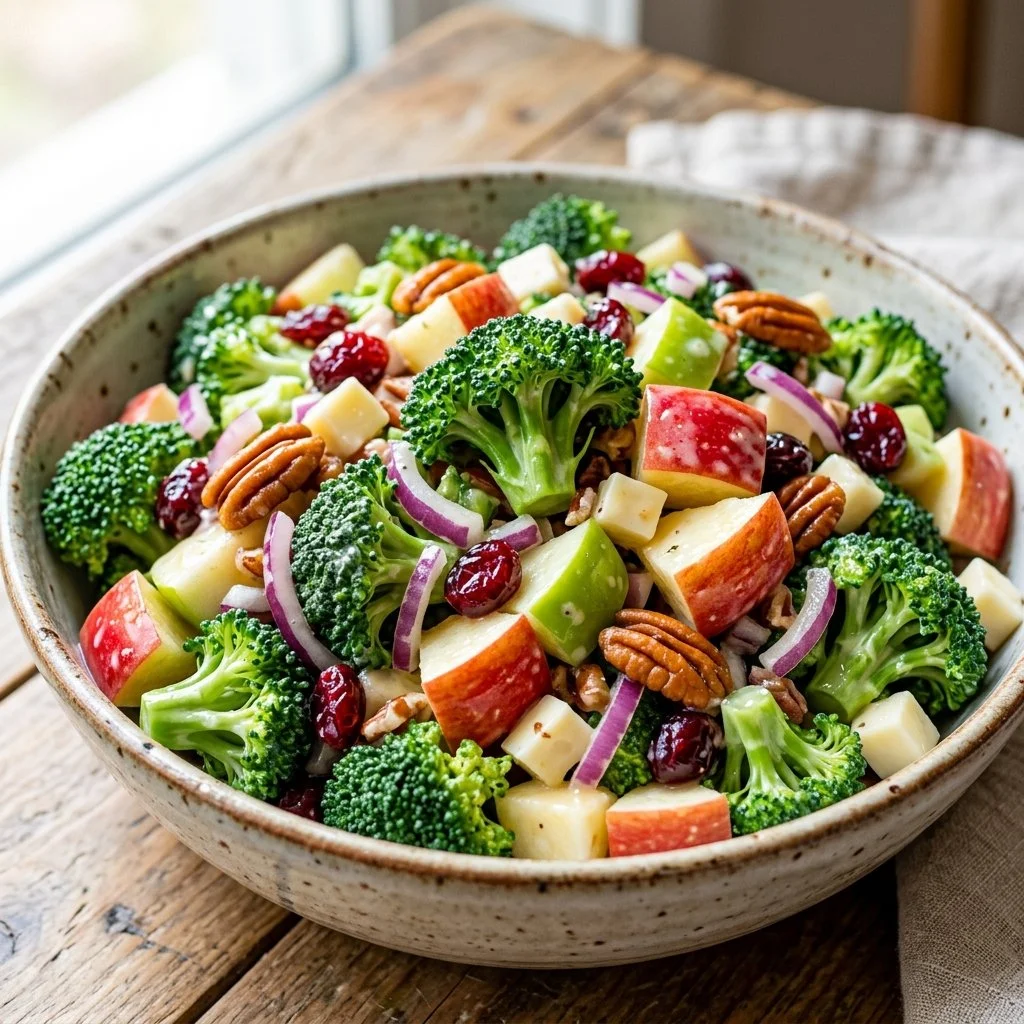 Delicious Broccoli Apple Salad with fresh ingredients and vibrant colors