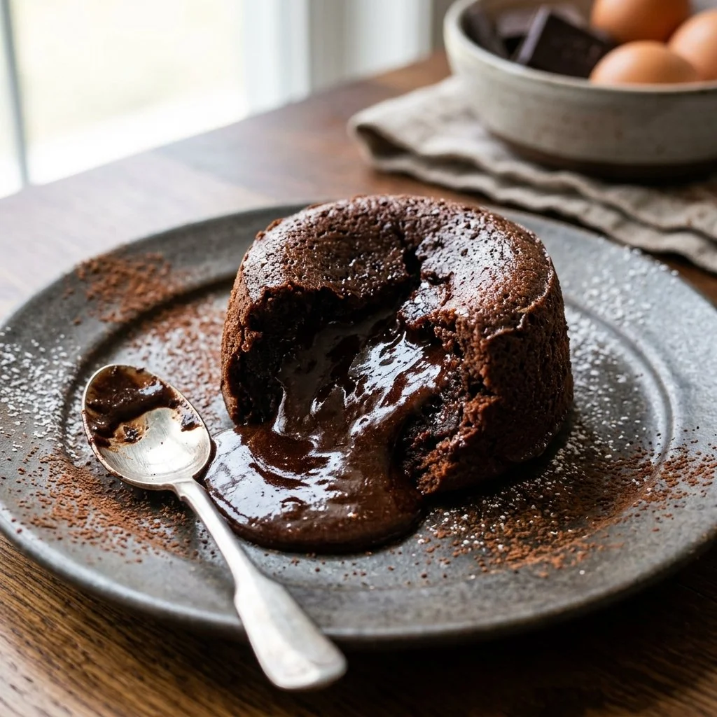 Decadent Chocolate Lava Cake with molten center served on a plate
