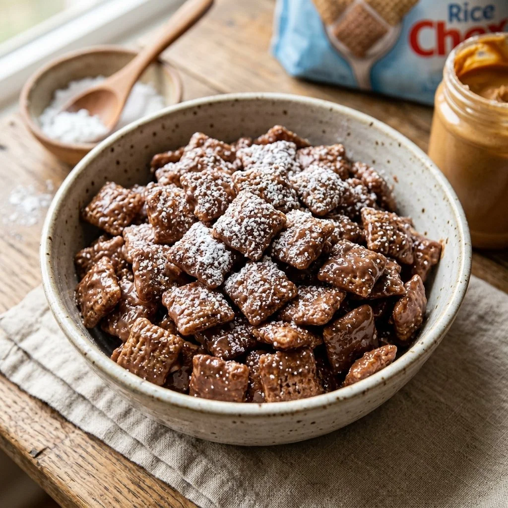 Delicious homemade Puppy Chow treat for dogs